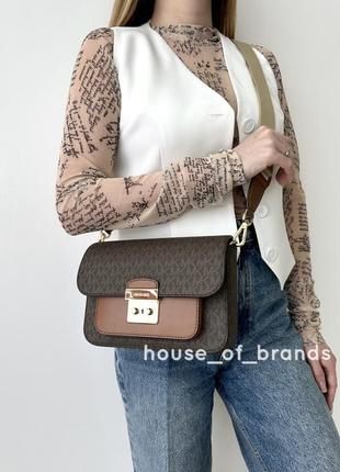 Женская брендовая сумочка michael kors sloan editor medium сумка кроссбоди crossbody оригинал кожа мишель корс майкл корс на подарок жене девушке1 фото