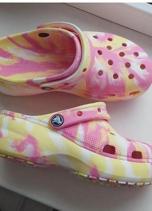 Кроксы, Сабо crocs classic platform clog w6 35-36размер 22,5-23см!