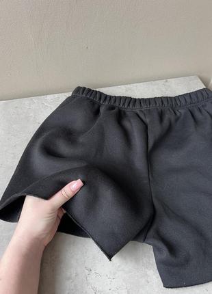 Shein однотонные шорты черные с надписью короткие спортивные плотные мягкие на резинке 🔥8 фото