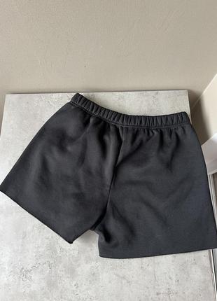 Shein однотонні шорти чорні з написом короткі спортивні щільні м'які на гумці 🔥9 фото