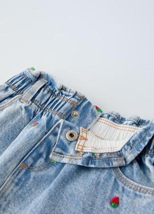 Юбка на девочку джинсовая с клубниками zara new3 фото