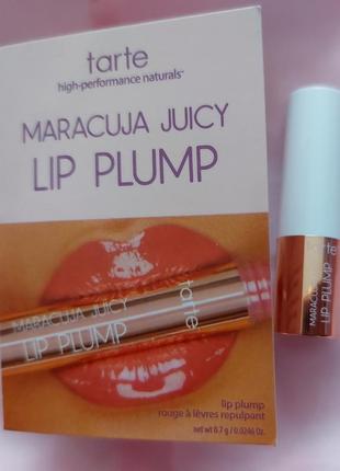 Мініатюра бальзаму-пламперу для губ tarte maracuja juicy lip plump mini 0,7g.