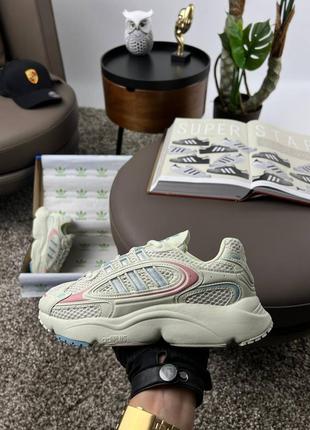 Женские кроссовки adidas chicken originals ozmillen beige pink blue