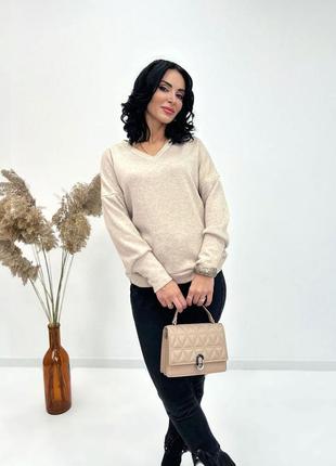 Жіночий пуловер з ангори "lamia" | норма4 фото