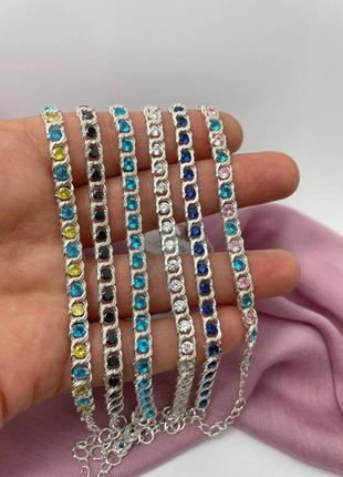 Серебряные браслеты с цирконами