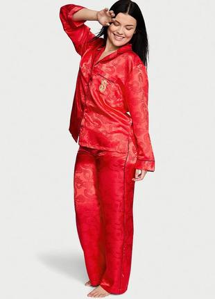 Victoria´s victorias secret виктория сикрет сатиновая пижама, костюм для сна satin long pajama set