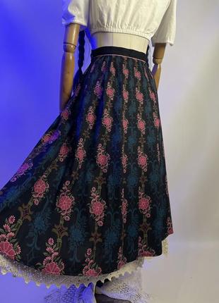 Австрия винтажная эксклюзивная хлопковая пышная длинная юбка в этно стиле юбка к украинскому строю готический готический стиль6 фото