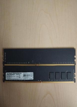Модуль памяти amd ddr4 8gb(2x4gb) 2666mhz (r744g2606u1s-u)3 фото