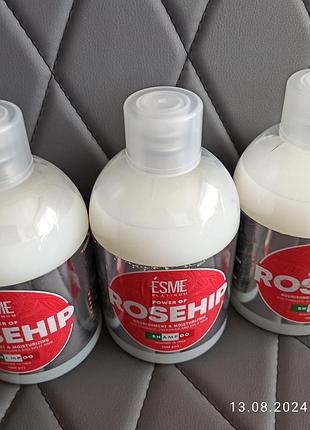 Шампунь esme platinum rosehip с маслом шиповника, для поврежденных и секущихся волос, 1000 мл