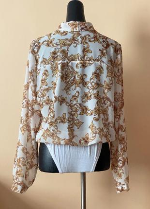 Блузка боди комбидресс рубашка с принтом в стиле versace