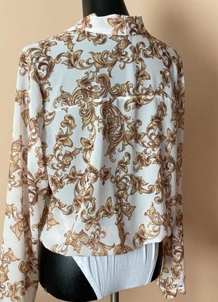 Блузка боди комбидресс рубашка с принтом в стиле versace