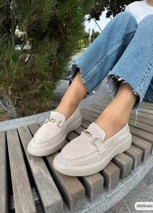 Лоферы натуральная замша