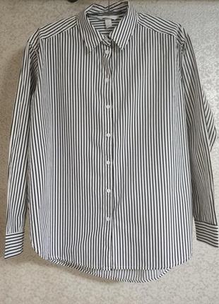 H&m женская рубашка блуза блузка в полоску оверсайз бренд h&m, р.хs
