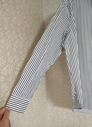 H&m женская рубашка блуза блузка в полоску оверсайз бренд h&m, р.хs6 фото