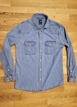Zara man сорочка джинсова