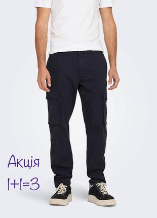 Новые карго брюки denim co cargo relaxed черного цвета zara jack & jones