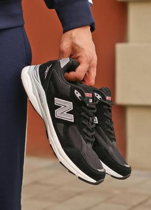 👟 кроссовки new balance 990v3 black/white/ наложка bs👟