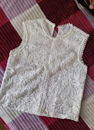 Біла ажурна блуза reserved