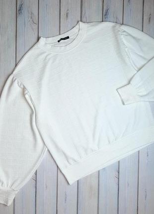 💥1+1=3 шикарний молочний білий світшот светр zara оверсайз, розмір 44 — 463 фото
