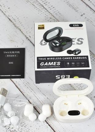 Бездротові вакуумні навушники e8s з bluetooth 5.0 з активним шумозаглушенням yellow