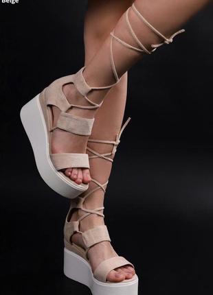 Босоніжки замш