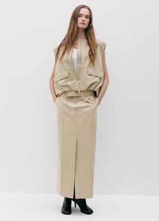 Пряма довга спідниця габардинова zara new