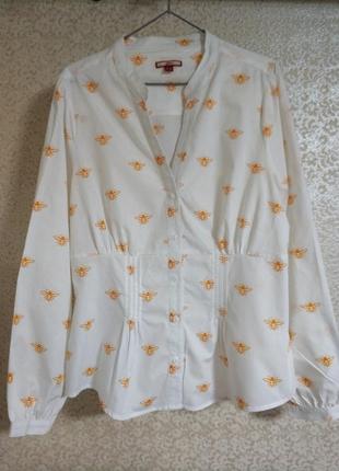 Joe browns блуза блузка рубашка белая рубашка блуза 100% cotton принт бренд joe browns