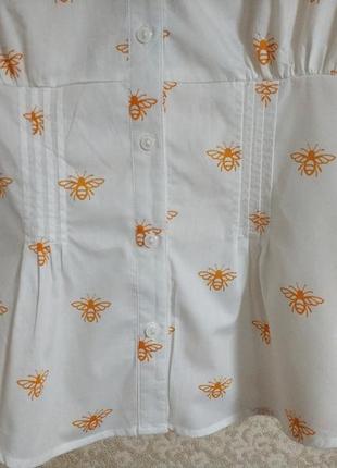 Joe browns блуза блузка рубашка белая рубашка блуза 100% cotton принт бренд joe browns 4
