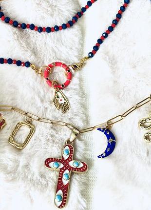 Чокер «карма» и цепочка с символичными подвесами