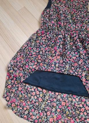 Платье летнее девочке цветочный принт удлиненное сзади без рукавов c&a2 фото