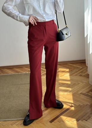 Брюки с разрезами wide leg zara