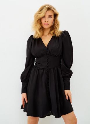 Черное корсетное нарядное платье el milas brand платье с пуговицами платье  ivina boutique