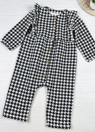 Тепленький комбинезон в гусиную лапку от h&amp;m на 9-12 мес., 80 см.