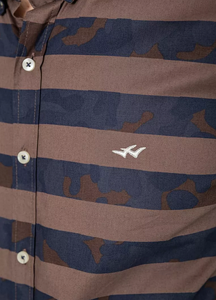 Рубашка мужская повседневная, цвет коричнево-синий, 247r408