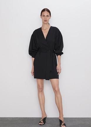 Платье черное на запах от zara s