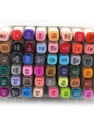 Набор акриловых скетч маркеров 60 цветов двухсторонних aodemei 6138-60