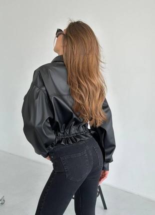 Жіноча куртка з екошкіри6 фото