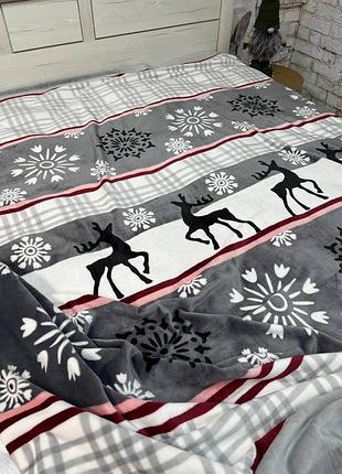 Флисовый новогодний плед