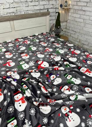 Флисовый новогодний плед