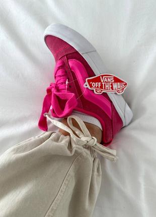 Женские кроссовки ванс кну олд скул премиум розовые / vans knu old skool acid pink premium8 фото