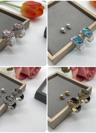 Сережки з каменем брендові ( є до них кільця)