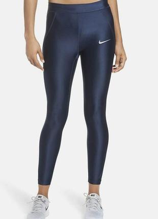 Беговые тайтсы nike Phantom tight fit темно-синего цвета длиной 7/8