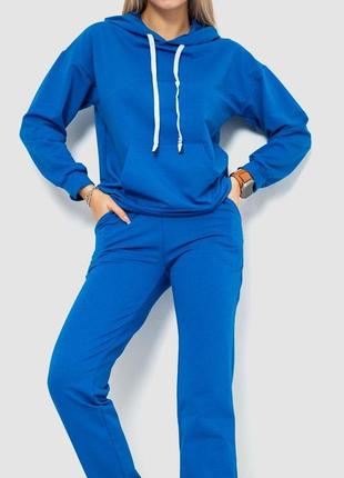 Женский спортивный костюм цвет электрик синий спорт костюм для девушек с капюшоном2 фото