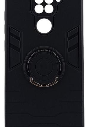 Протиударний чохол spgen ring для xiaomi note 9 бампер із підставкою чорний