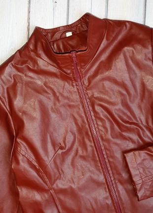 Женская красная кожаная куртка демисезон, размер 46 - 483 фото