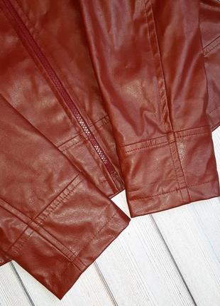Женская красная кожаная куртка демисезон, размер 46 - 487 фото