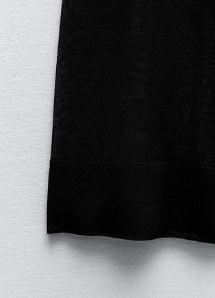 Чорний трикотажний костюм з брюками та майкою zara чорний комплект з майкою і брюками чорні напівпрозорі брюки чорна напівпрозора майка що просвічує9 фото