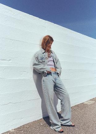 Щільні жіночі джинси із стразами zara new