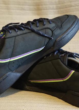 Фирменные низкопрофильные кожаные кроссовки цвета графити adidas originals continental 80 '42 2/3 р.