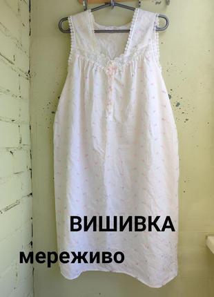 Невероятная белая вышитая ночная рубашка marks and spencer с кружевом